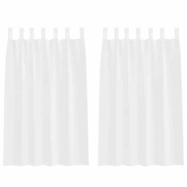 vidaXL Voile Gardin med gardiner 2 pcs Hvit 175 x 140 cm Polyester