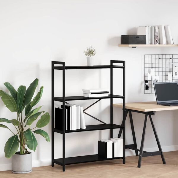 vidaXL Bokhylle Svart Eik 80 x 30 x 120 cm Konstruert tre