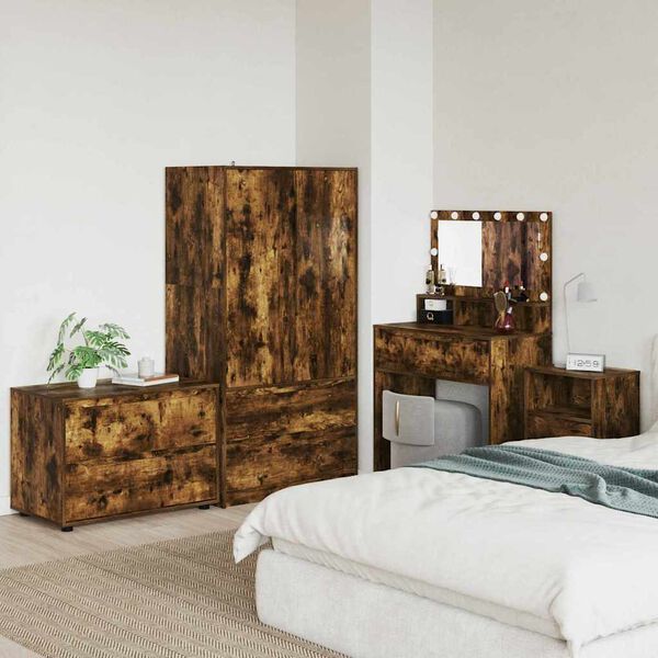 vidaXL Oppbevaringsskap R&oslash;kt eik 80 x 48 x 57 cm Konstruert tre