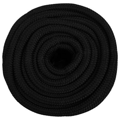 vidaXL Arbeidstau svart 16 mm 50 m polyester