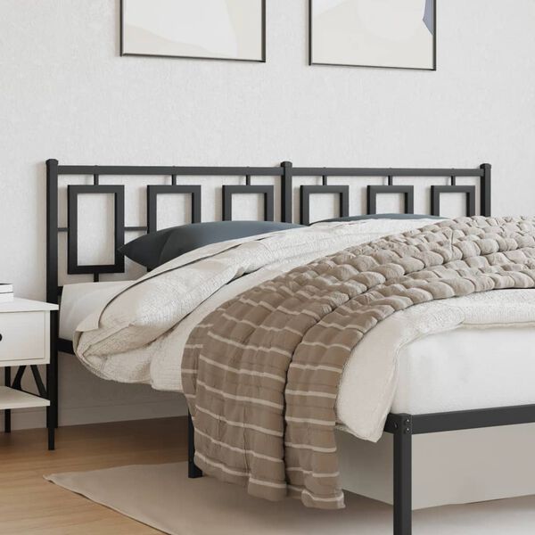 vidaXL Utskiftbar sengegavl i metall svart 180 cm