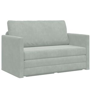 vidaXL Sammenleggbar Sofa seng Lysegr&aring; 124 x 71 x 78 cm Fl&oslash;yel