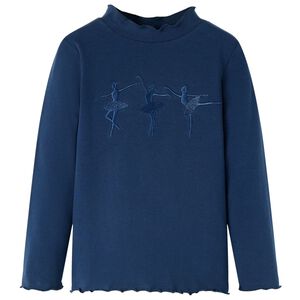 T-skjorte for barn med lange ermer marinebl&aring; 104