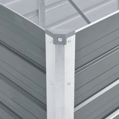 vidaXL Høybed galvanisert stål 240x80x45 cm grå