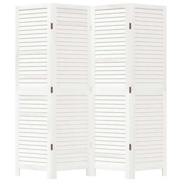 vidaXL Romdeler 4 paneler hvit heltre keisertre