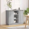 vidaXL LED sideboard med d&oslash;r Gr&aring; Sonoma 90 x 32 x 75 cm Konstruert tre
