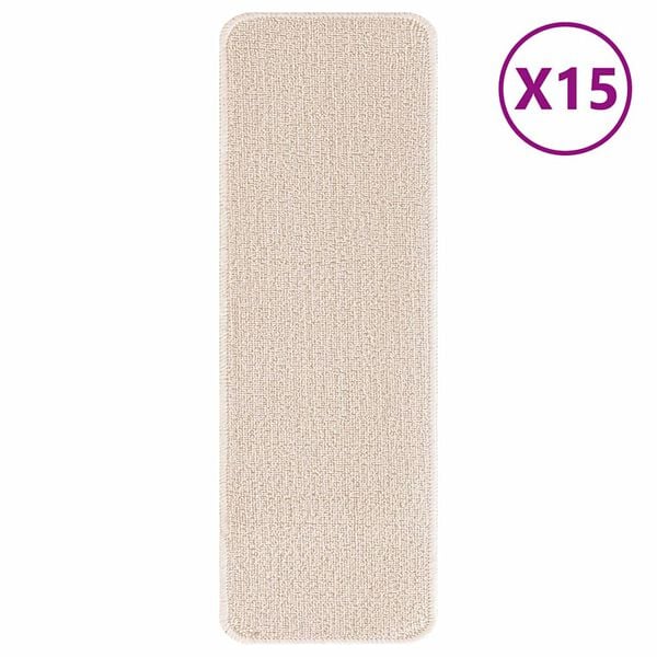 vidaXL Anti-skli Trapematter Lateks bakgrunn 15 pcs Krem 60 x 25 cm PP