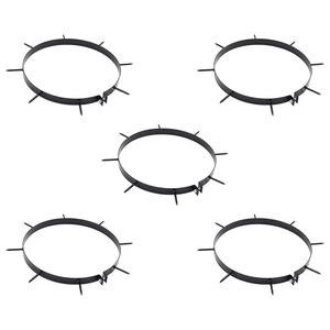 vidaXL Gress Aerator Klemme med Pigger 5 pcs Svart &Oslash; 300 mm Jern