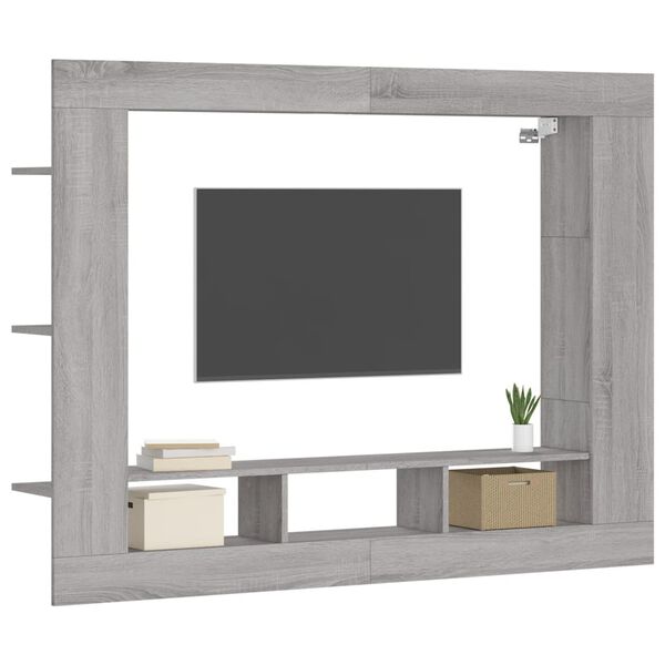 vidaXL TV-benk gr&aring; sonoma 152x22x113 cm konstruert tre