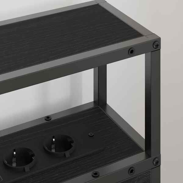 vidaXL Lagringshodegavl med hylle Svart eik 75 cm Konstruert tre