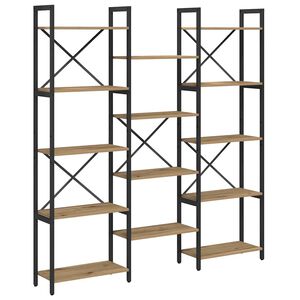 vidaXL Bokhylle 156 x 25 x 167 cm Konstruert tre Artisan Eik