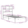 vidaXL Seng med bokhylle uten madrass 75x190 cm heltre furu
