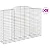 vidaXL Gabionkurver buede 5 stk 300x50x200/220 cm galvanisert jern