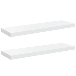vidaXL Flytende vegghyller 2 stk h&oslash;yglans hvit 80x23,5x3,8 cm MDF