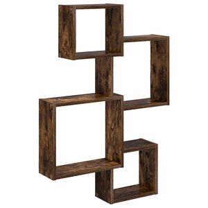 vidaXL Veggcube hyller Veggmontert R&oslash;kt Eik 64 x 13,5 x 91,5 cm