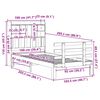 vidaXL Seng med bokhylle uten madrass 100x200 cm heltre furu