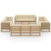 vidaXL Hagesofagruppe med puter 13 deler heltre furu