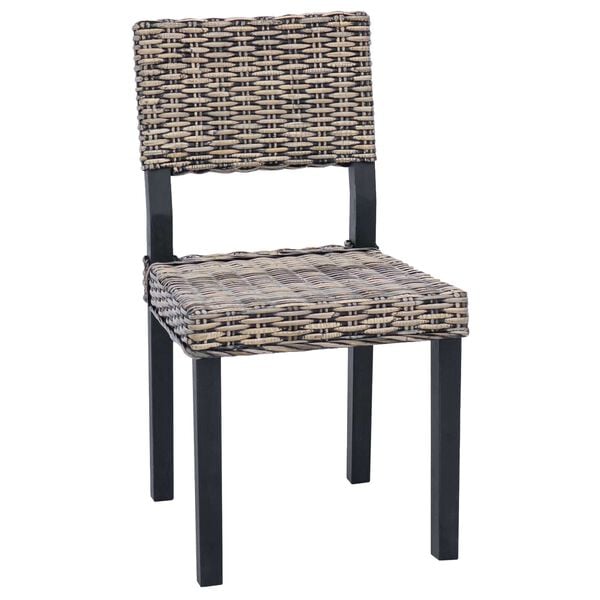 vidaXL Spisestuestol 2 pcs Svartvask 46 x 55 x 84 cm Kubu Rattan
