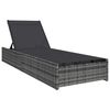 vidaXL Solstol med pute 1-person Grå 60 x 200 x 27 cm polyrotting