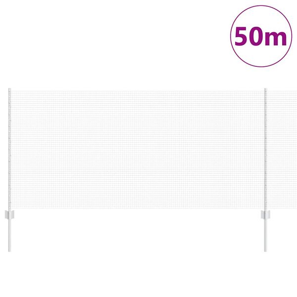 vidaXL Gjerde med stolpe s&oslash;lv 1 x 50 m St&aring;l