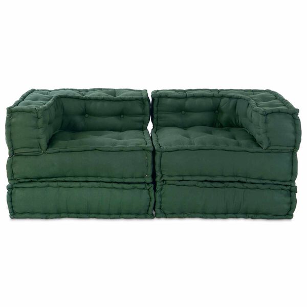vidaXL Modulsofa 2 pcs grønn 140 x 70 x 56 cm stoff