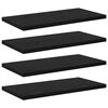 vidaXL Bokhyllebrett 4 pcs Svart 40 x 20 x 1,5 cm Konstruert tre