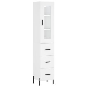 vidaXL Highboard hvit 34,5x34x180 cm konstruert tre