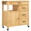 vidaXL Kj&oslash;kkenvogn MONZA 84x40x88,5 cm heltre furu