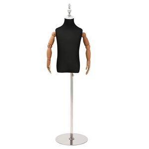 vidaXL Justerbar 120-150 cm Mannequin med Base Unisex PP Svart