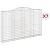 vidaXL Gabionkurver buede 7 stk 300x30x180/200 cm galvanisert jern