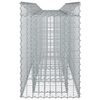 vidaXL Gabion hevet seng 2 pcs s&oslash;lv 200 x 50 x 80 cm Galvanisert St&aring;l