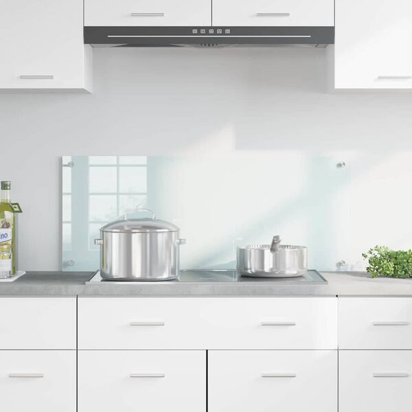 vidaXL Kjøkkenbakplate Hvit 100 x 40 cm herdet glass