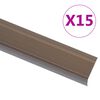 vidaXL Trappeneser L-form 15 stk aluminium 100 cm brun