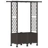 vidaXL Hevet Bed med Trellis og Tak Brun 124,5 x 40 x 142 cm PP