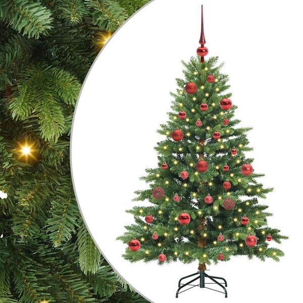 vidaXL Kunstig juletre med 150 LED med stativ grønn 150 cm PE og PVC