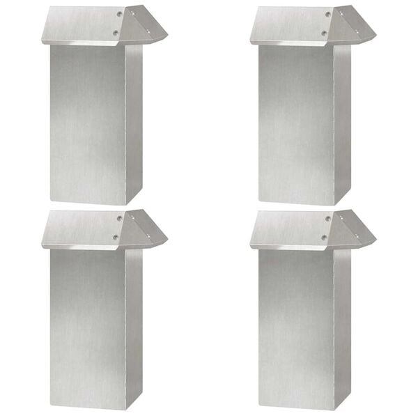 vidaXL Sneglenett 4 pcs s&oslash;lv 13,5 x 13,5 x 25 cm Rustfritt St&aring;l