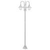 vidaXL Hagelyktestolpe E27 220 cm aluminium 3 lamper hvit