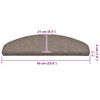 vidaXL Trappematter selvklebende 30 stk 65x21x4 cm beige halvrund store