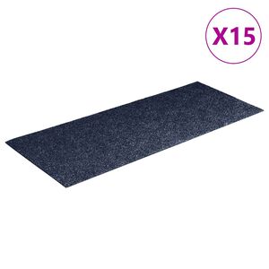 vidaXL Trappematter selvklebende 15 stk 60x25 cm gr&aring;bl&aring; rektangul&aelig;re