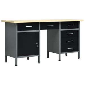 vidaXL Arbeidsbenk svart 160x60x85 cm st&aring;l