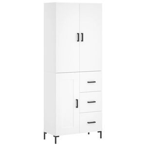 vidaXL Highboard hvit 69,5x34x180 cm konstruert tre