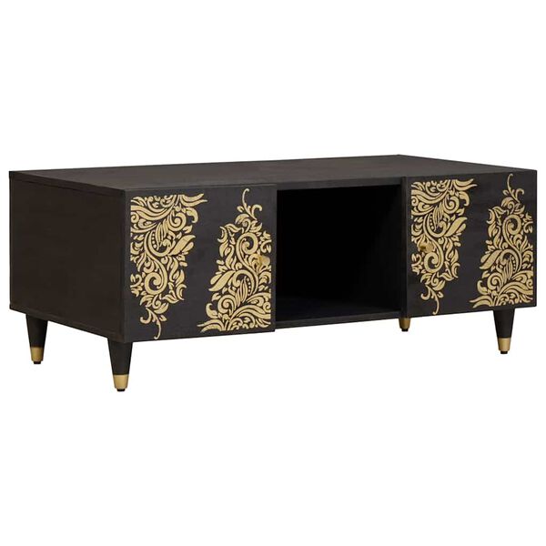 vidaXL Kaffebord Svart 100 x 54 x 40 cm Massiv mango tre