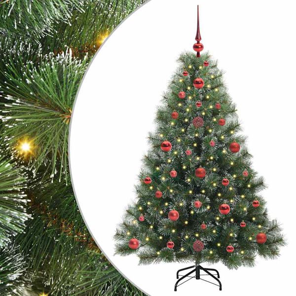 vidaXL Kunstig juletre med 150 LED med stativ grønn 120 cm PE og PVC