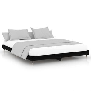 vidaXL Sengeramme svart 200x200 cm konstruert tre