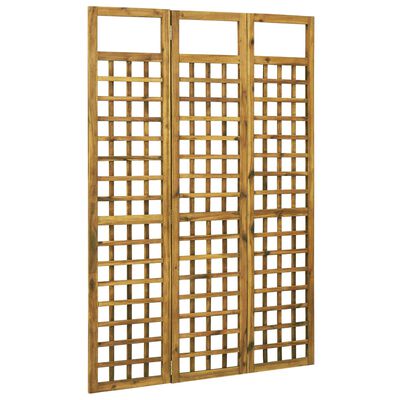 vidaXL 3-panels romdeler/espalier akasie heltre 120x170 cm