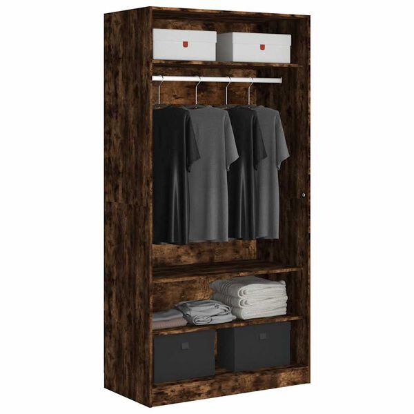 vidaXL Garderobe r&oslash;kt eik 100x50x200 cm konstruert tre