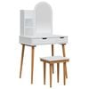 vidaXL Sminkebordsett FAUSKE 4 stk. Hvit 76 x 50 x 143 cm