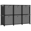 vidaXL Displayhylle med 6 kuber og bokser svart 103x30x72,5 cm stoff