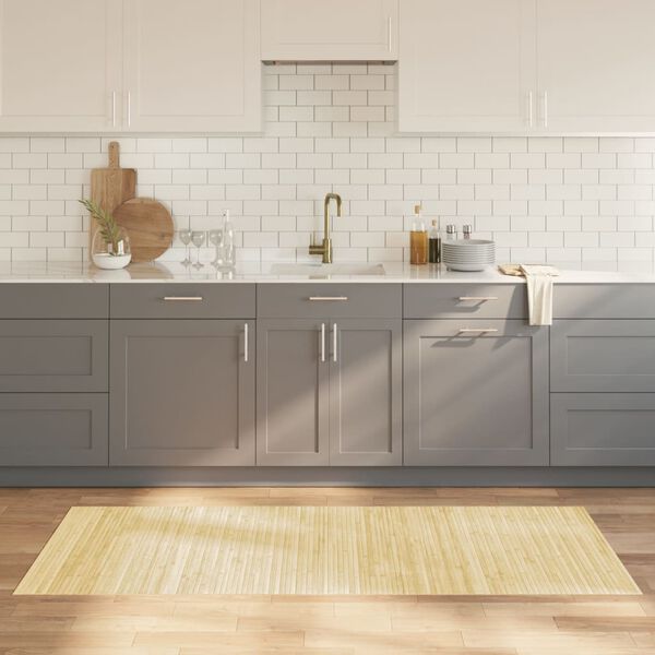 vidaXL Teppe rektangul&aelig;r lys naturell 80x200 cm bambus