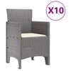 vidaXL Hage Spisegruppe med pute 11 pcs Lys grå og Krem